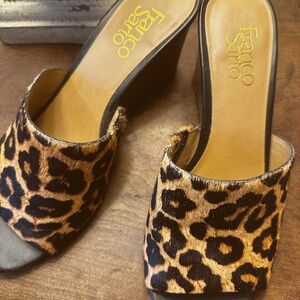 Leopard Open Toed Mules